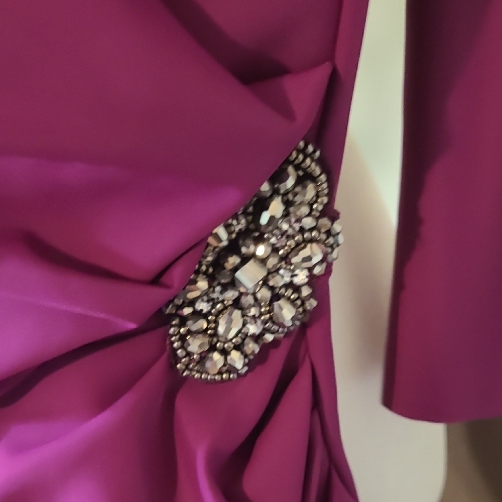 Alex Evenings Magenta Asymmetrical Dress - Picture 3 of 4